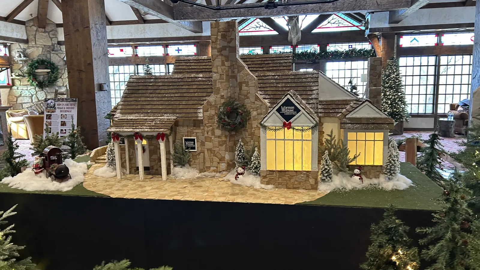 Gingerbread Worman House on display in the Big Cedar Lodge lobby