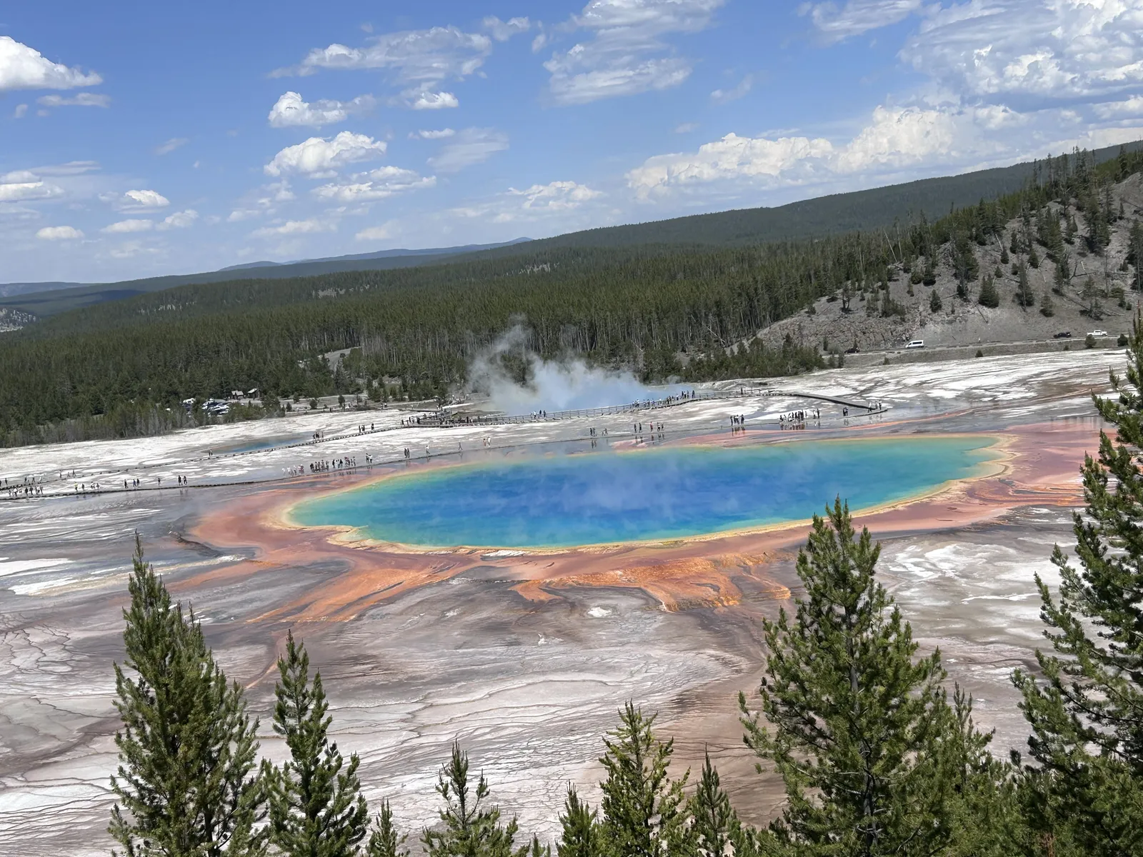 Grand Prismatic Spring from the overlook in Yellowstone National Park